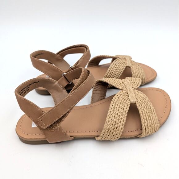 DV Dolce Vita Kids' Chelly Raffia Sandal Faux Leather Tan Size US4 EU36 - Picture 5 of 10